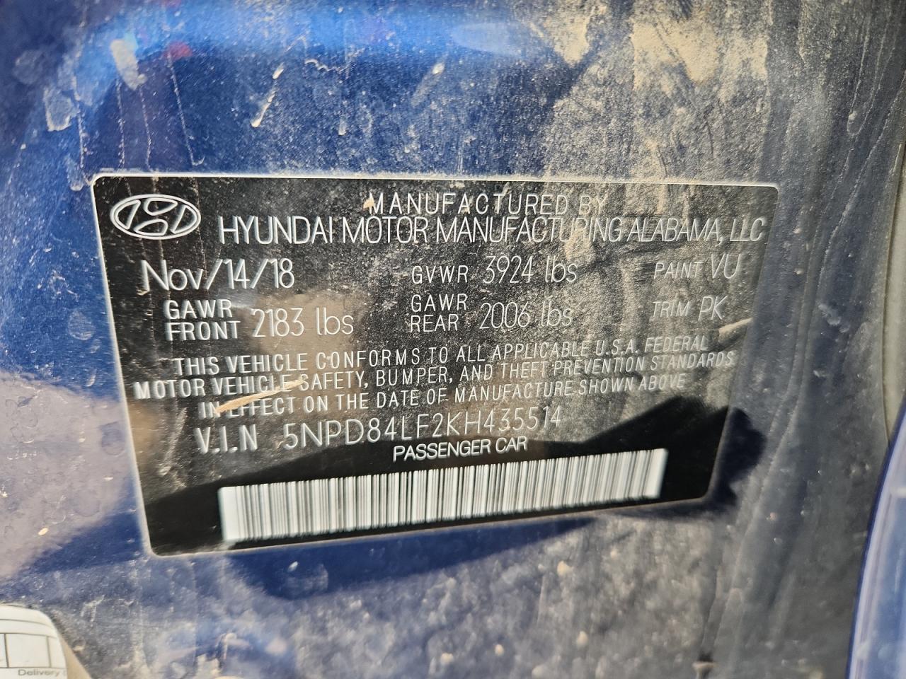 2019 Hyundai Elantra Sel VIN: 5NPD84LF2KH435514 Lot: 81142185