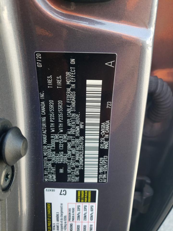 2020 Lexus Rx 450H VIN: 2T2HGMDA2LC054706 Lot: 72086625