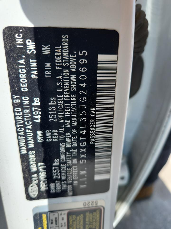 2018 Kia Optima Lx VIN: 5XXGT4L35JG240695 Lot: 72044065