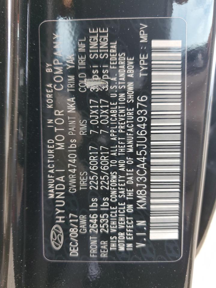 2018 Hyundai Tucson Sel VIN: KM8J3CA45JU649376 Lot: 84218295