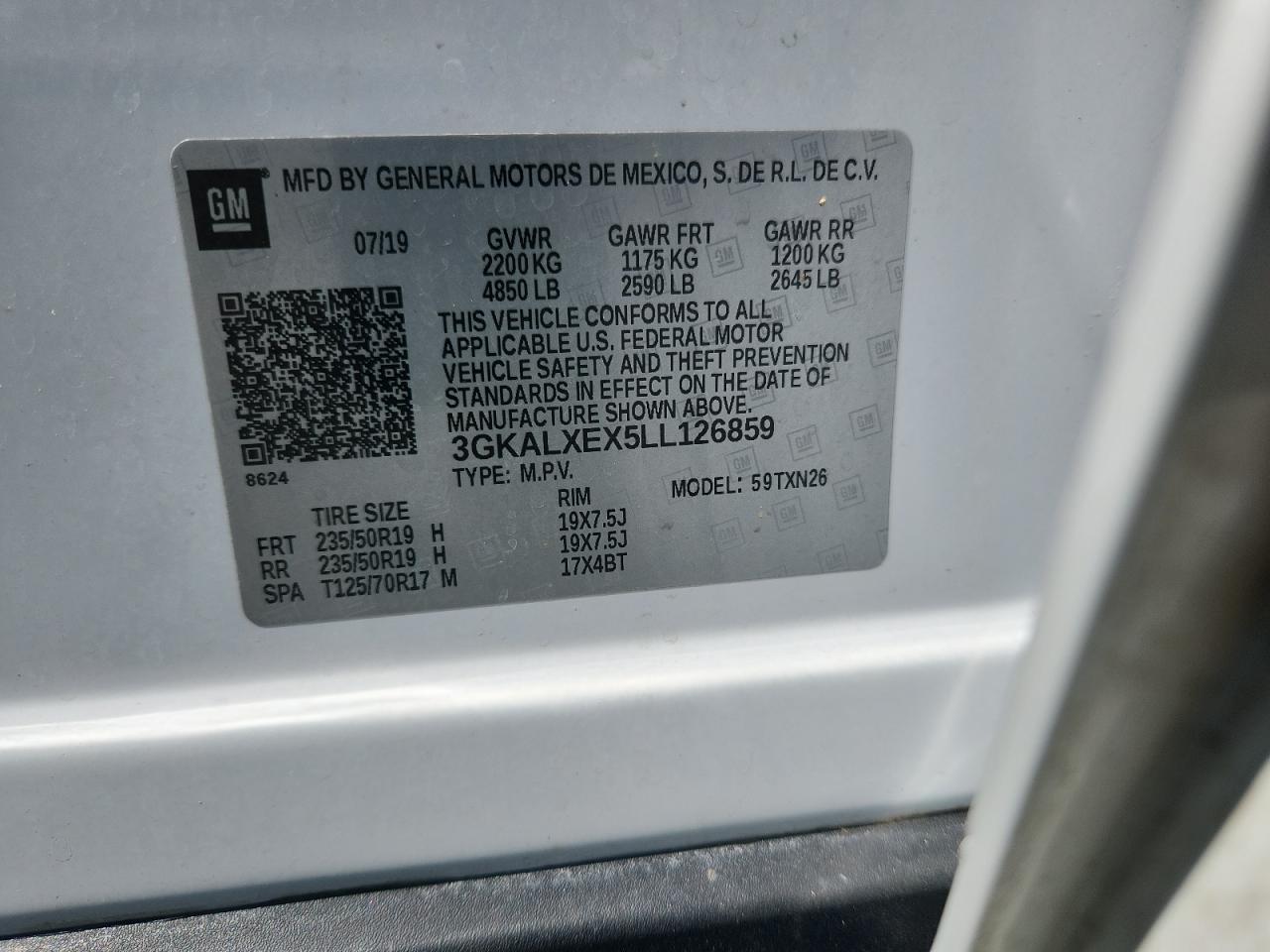 2020 GMC Terrain Denali VIN: 3GKALXEX5LL126859 Lot: 80200455