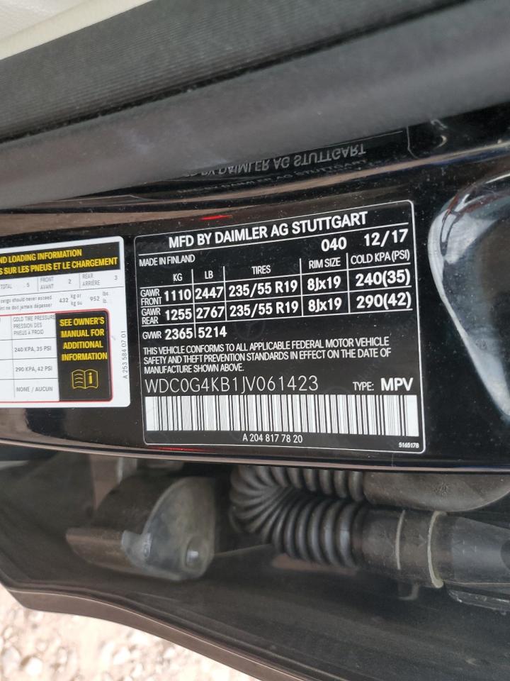 2018 Mercedes-Benz Glc 300 4Matic VIN: WDC0G4KB1JV061423 Lot: 90735685