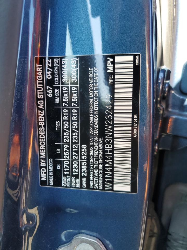 2022 Mercedes-Benz Glb 250 4Matic VIN: W1N4M4HB3NW232429 Lot: 70653525