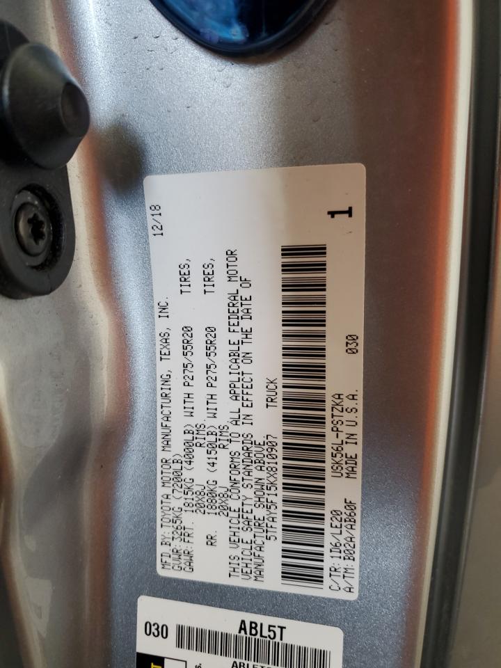 2019 Toyota Tundra Crewmax 1794 VIN: 5TFAY5F15KX810907 Lot: 70930215