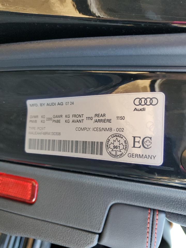 2024 Audi A4 Premium Plus 45 VIN: WAUEAAF48RA130308 Lot: 84699395