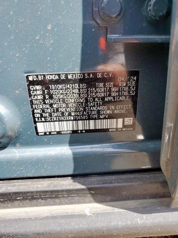 2024 Honda Hr-V Lx VIN: 3CZRZ1H3XRM756585 Lot: 81808885