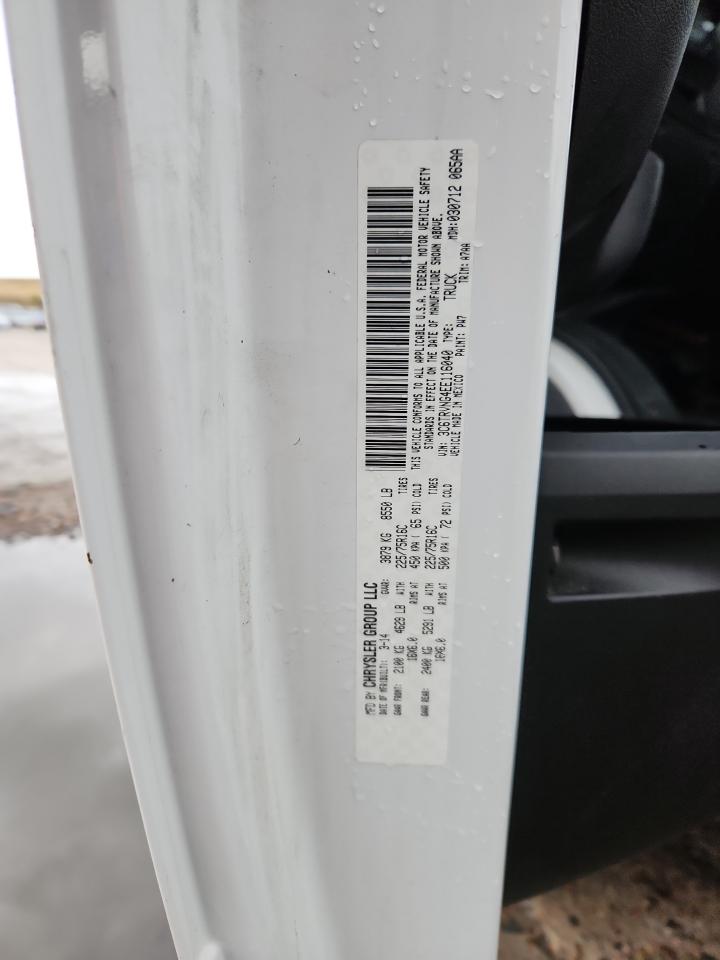 2014 Ram Promaster 1500 1500 Standard VIN: 3C6TRVNG4EE116040 Lot: 81692855