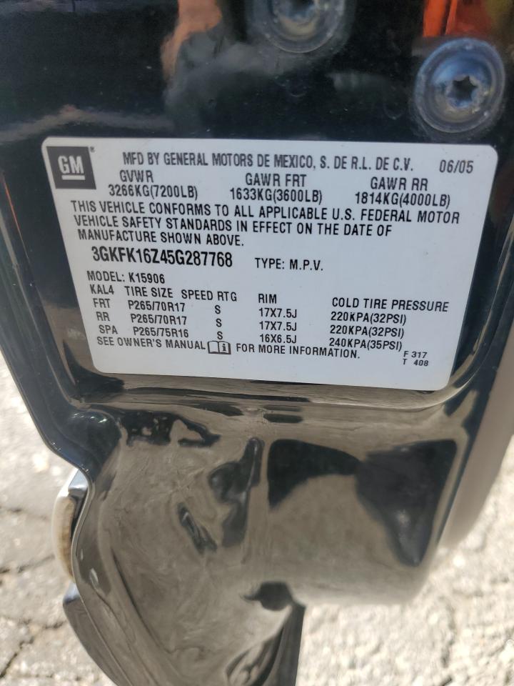 2005 GMC Yukon Xl K1500 VIN: 3GKFK16Z45G287768 Lot: 84420195