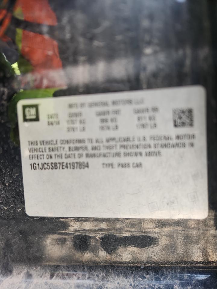 2014 Chevrolet Sonic Lt VIN: 1G1JC5SB7E4197894 Lot: 81673915