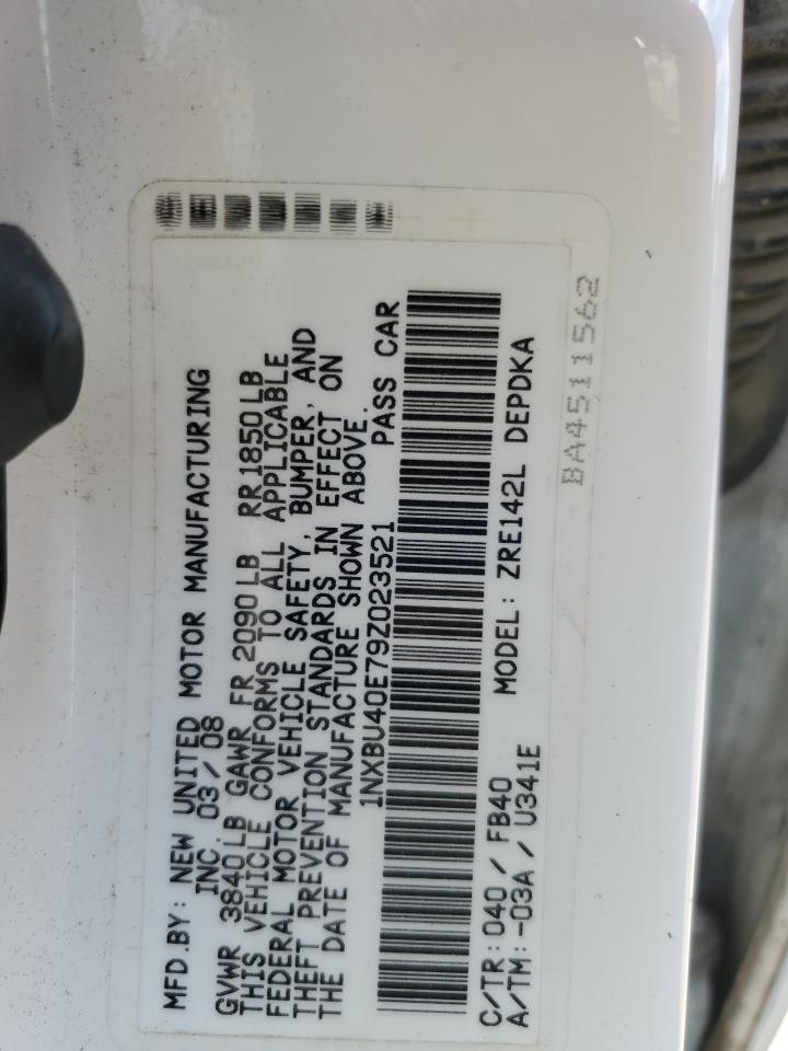 2009 Toyota Corolla Base VIN: 1NXBU40E79Z023521 Lot: 71793355