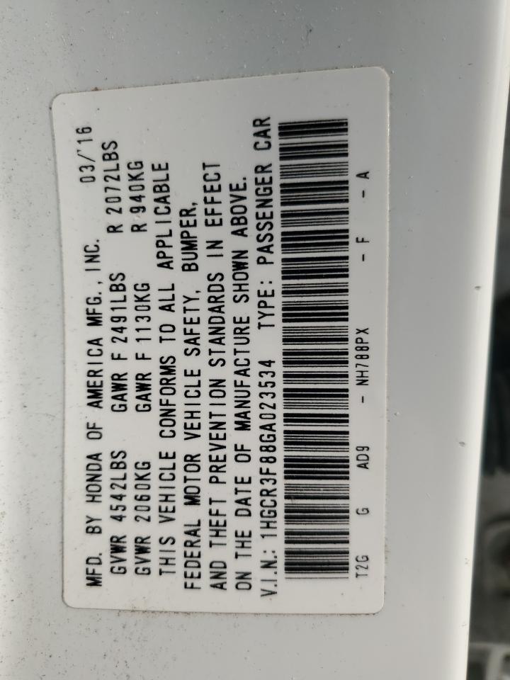 2016 Honda Accord Exl VIN: 1HGCR3F88GA023534 Lot: 84283995