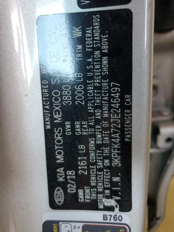 2018 Kia Forte Lx VIN: 3KPFK4A72JE246497 Lot: 84613475