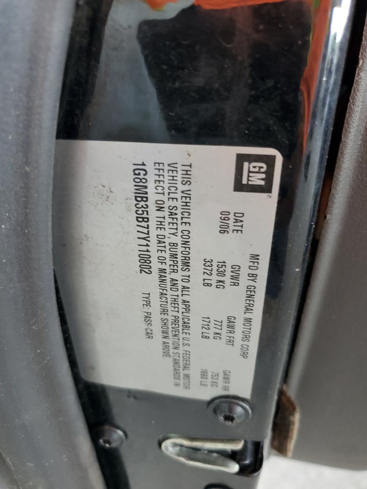 2007 Saturn Sky VIN: 1G8MB35B77Y110802 Lot: 71230945