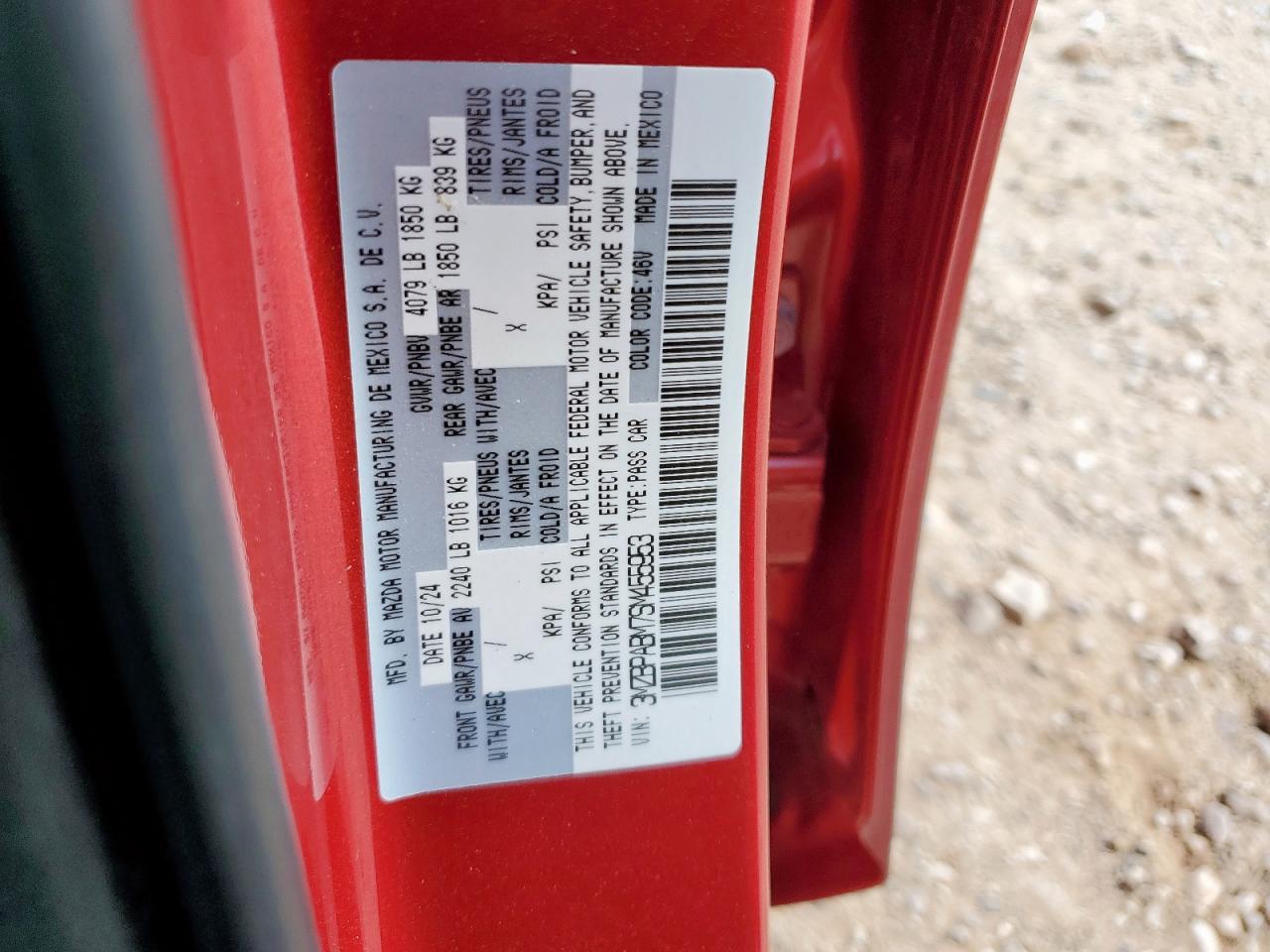 2025 Mazda 3 Select Sport VIN: 3MZBPABM7SM455953 Lot: 80516565