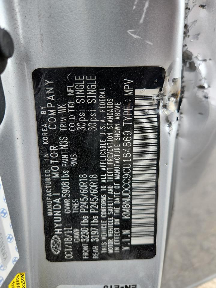 2012 Hyundai Veracruz Gls VIN: KM8NUDCC9CU184869 Lot: 71051325