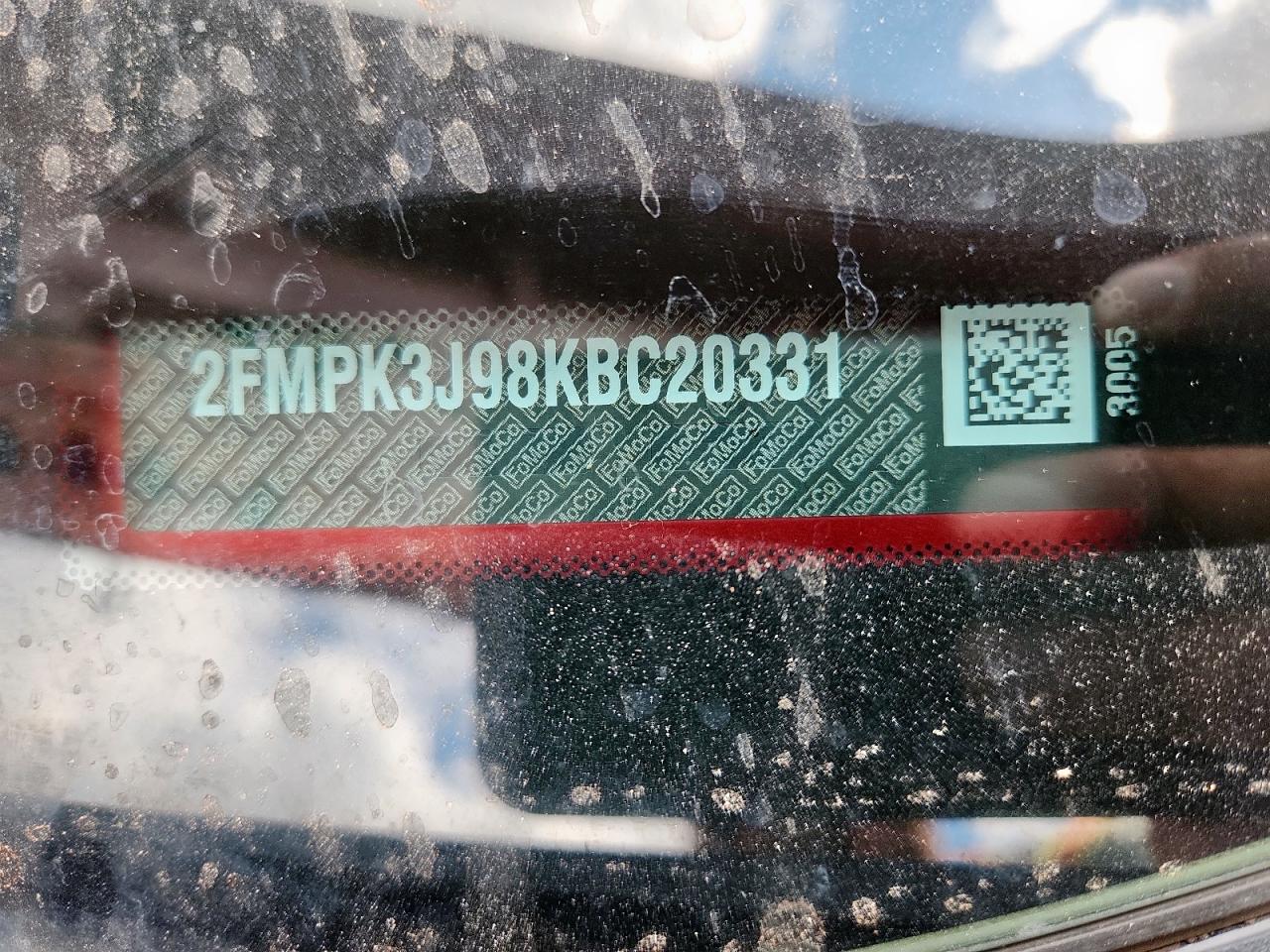 2019 Ford Edge Sel VIN: 2FMPK3J98KBC20331 Lot: 84045745