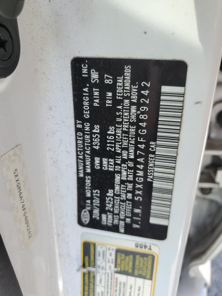 2015 Kia Optima Lx VIN: 5XXGM4A74FG489242 Lot: 80373625