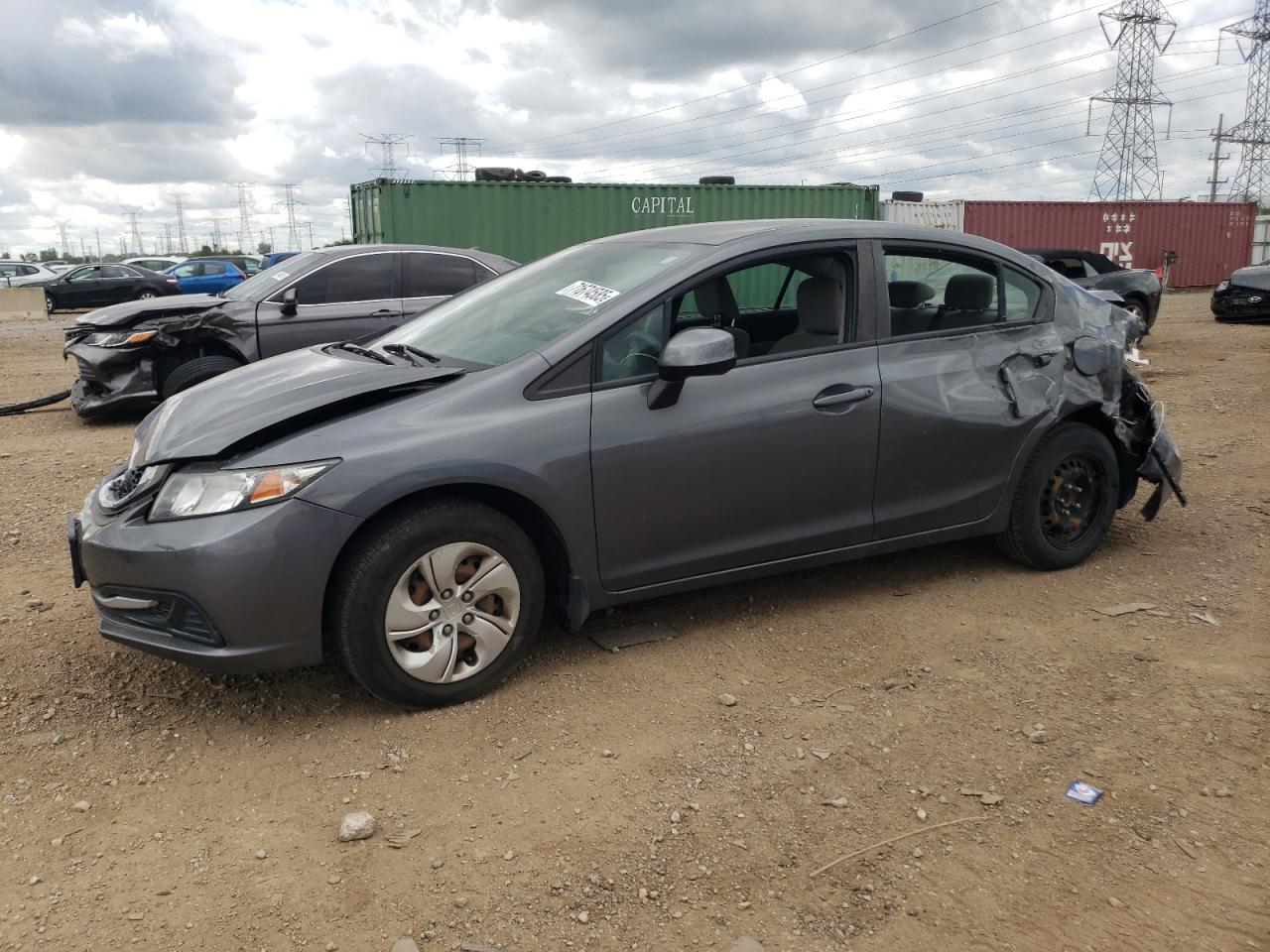 2013 Honda Civic Lx grey null gasoline 19XFB2F59DE005424 photo #1