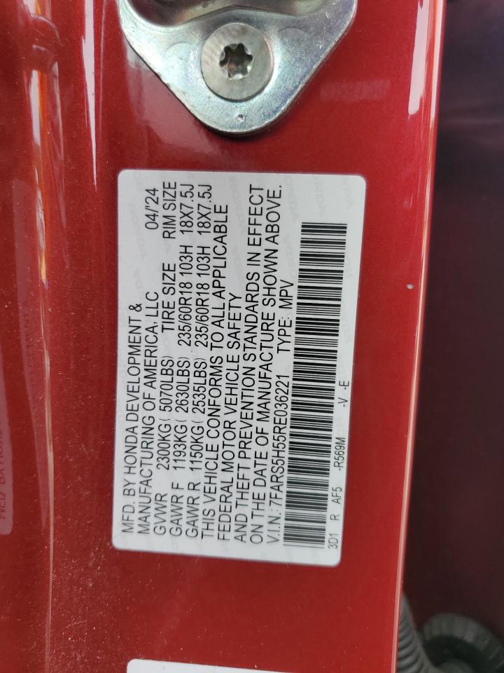 2024 Honda Cr-V Sport VIN: 7FARS5H55RE036221 Lot: 84570255