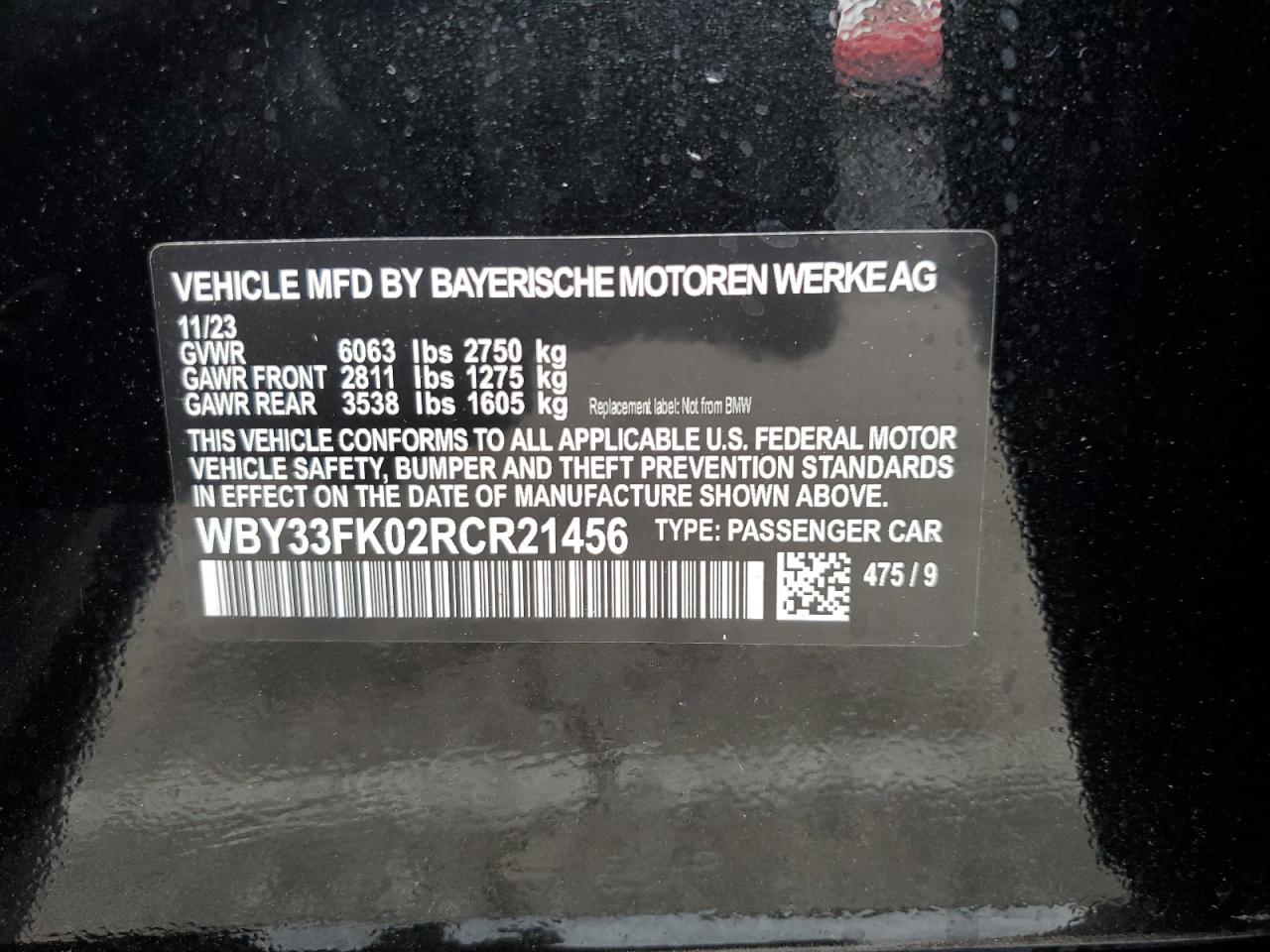 2024 BMW I5 Edrive 40 VIN: WBY33FK02RCR21456 Lot: 81147905