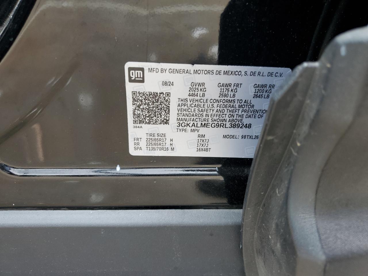 2024 GMC Terrain Sle VIN: 3GKALMEG9RL389248 Lot: 84019315