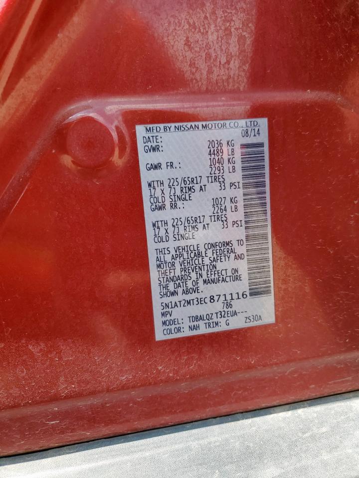 2014 Nissan Rogue S VIN: 5N1AT2MT3EC871116 Lot: 71848795