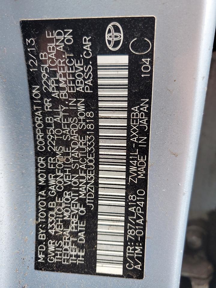 2014 Toyota Prius V VIN: JTDZN3EU0E3331818 Lot: 80141515