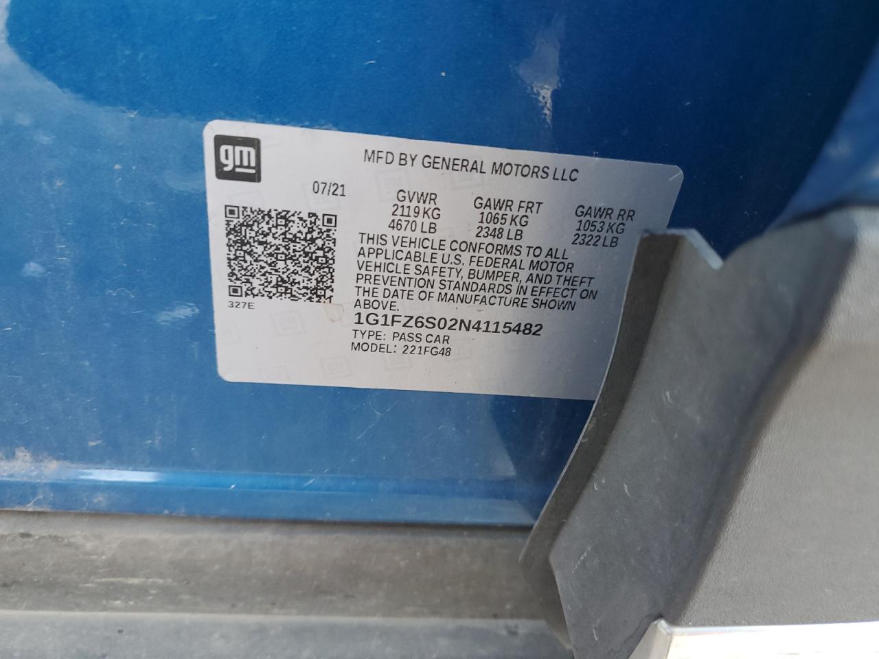 2022 Chevrolet Bolt Euv Premier VIN: 1G1FZ6S02N4115482 Lot: 81153395