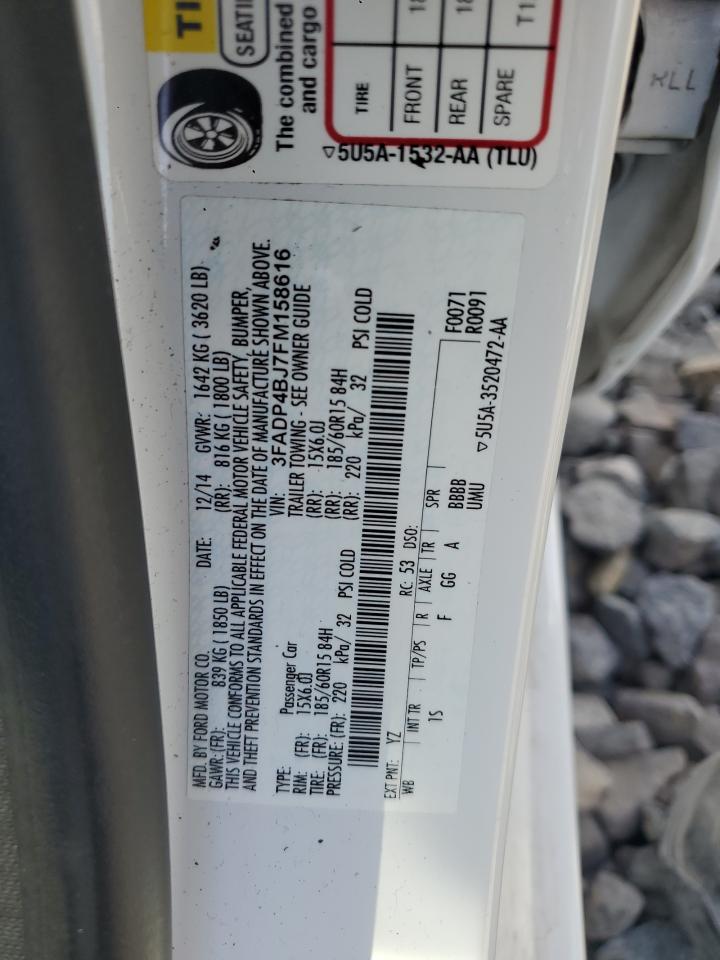 2015 Ford Fiesta Se VIN: 3FADP4BJ7FM158616 Lot: 71101625