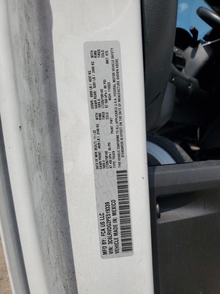 2023 Ram Promaster 2500 2500 High VIN: 3C6LRVDG2PE519339 Lot: 80350025