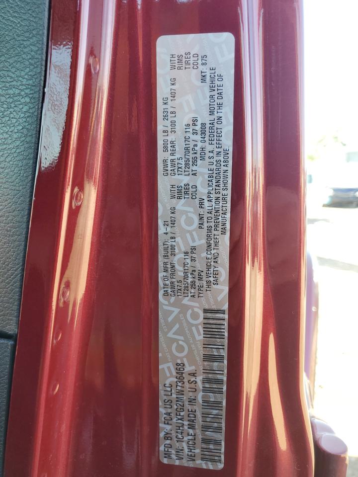 2021 Jeep Wrangler Unlimited Rubicon VIN: 1C4HJXFG2MW736468 Lot: 83991855