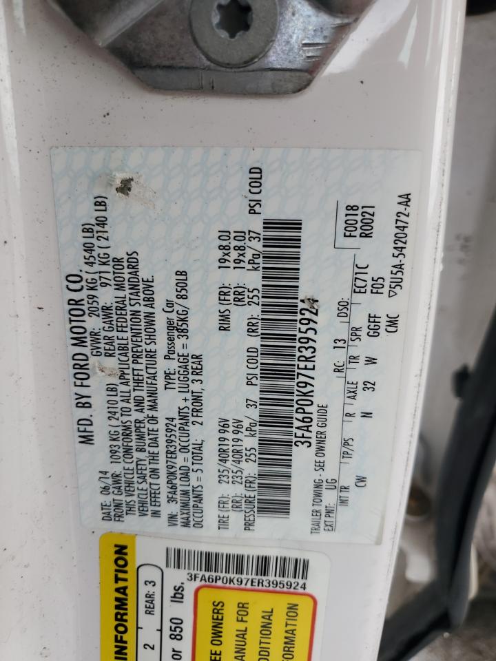 2014 Ford Fusion Titanium VIN: 3FA6P0K97ER395924 Lot: 84021255