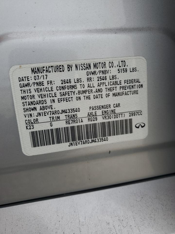 2018 Infiniti Q50 Luxe VIN: JN1EV7AR0JM433540 Lot: 70497005