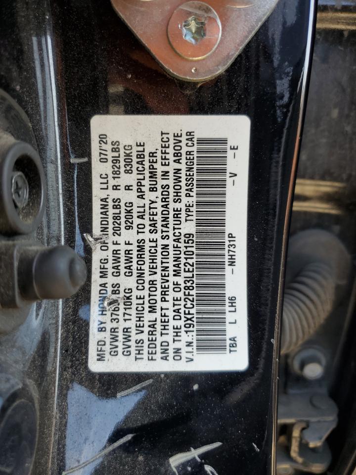 2020 Honda Civic Sport VIN: 19XFC2F83LE210159 Lot: 80747705