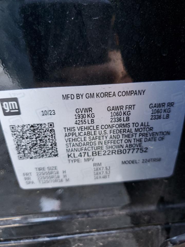 2024 Buick Envista Sport Touring VIN: KL47LBE22RB077752 Lot: 81343125