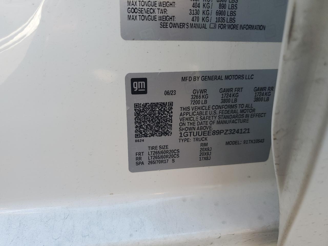 2023 GMC Sierra K1500 At4 VIN: 1GTUUEE89PZ324121 Lot: 81209385