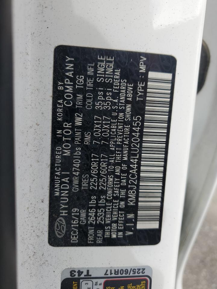 2020 Hyundai Tucson Se VIN: KM8J2CA44LU204455 Lot: 80846475