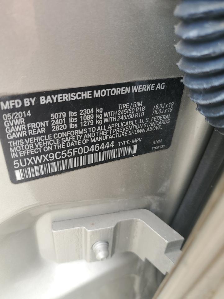 2015 BMW X3 xDrive28I VIN: 5UXWX9C55F0D46444 Lot: 80724535