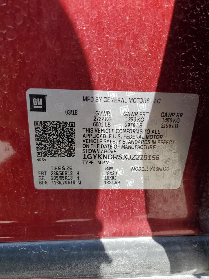 2018 Cadillac Xt5 Luxury VIN: 1GYKNDRSXJZ219156 Lot: 84271385