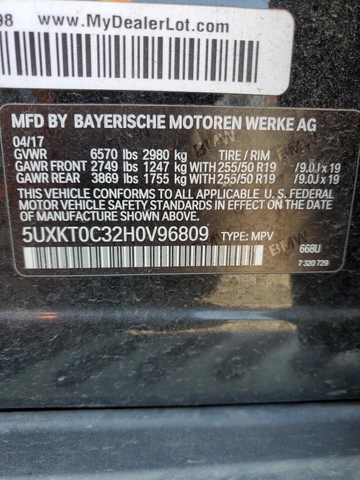 2017 BMW X5 Xdr40E VIN: 5UXKT0C32H0V96809 Lot: 71416255