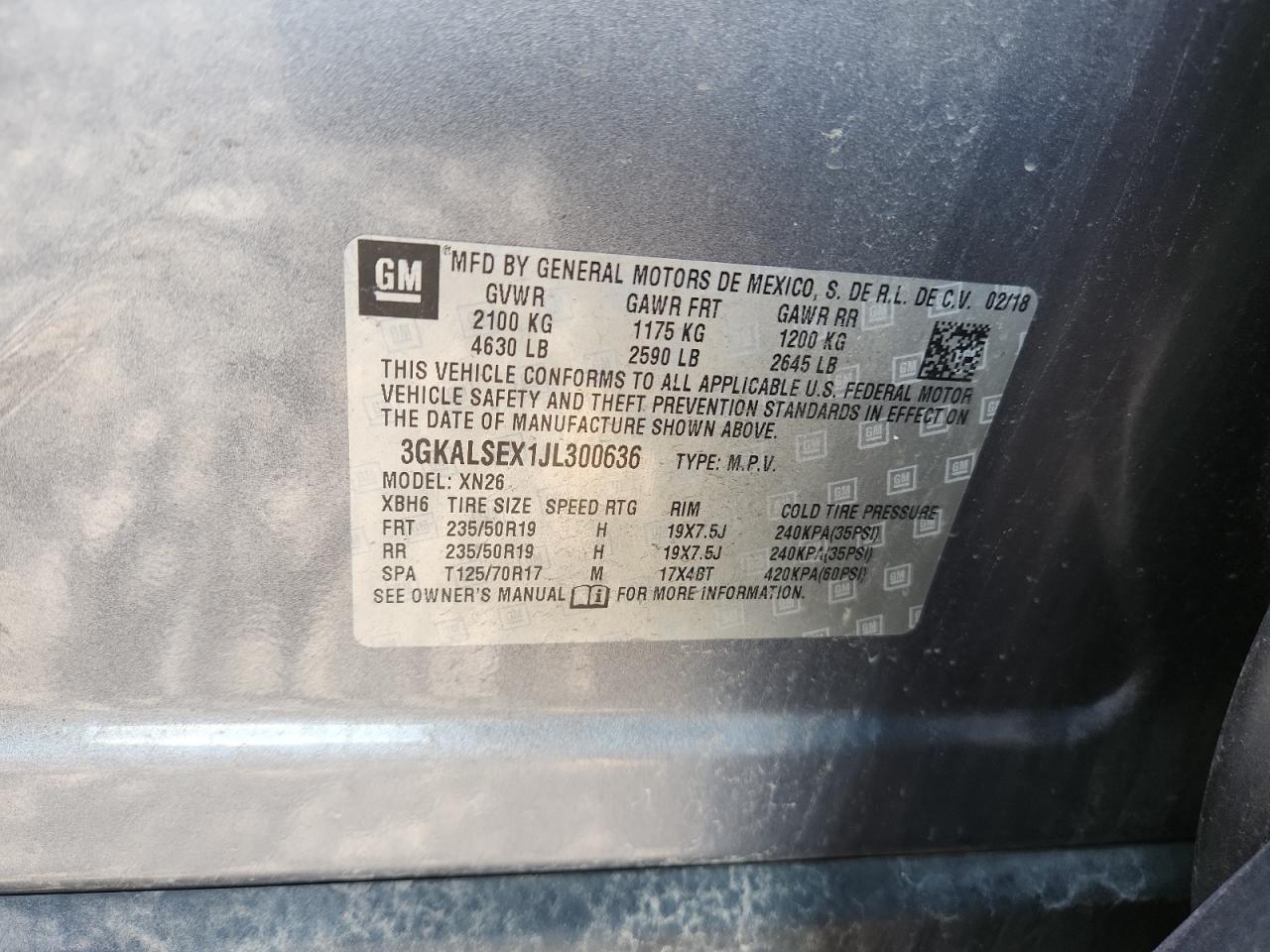 2018 GMC Terrain Denali VIN: 3GKALSEX1JL300636 Lot: 83935715