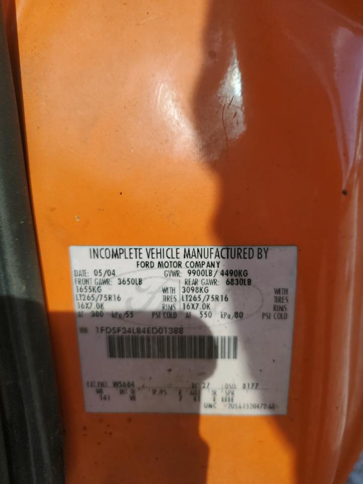 2004 Ford F350 Srw Super Duty VIN: 1FDSF34L84ED01388 Lot: 81448005