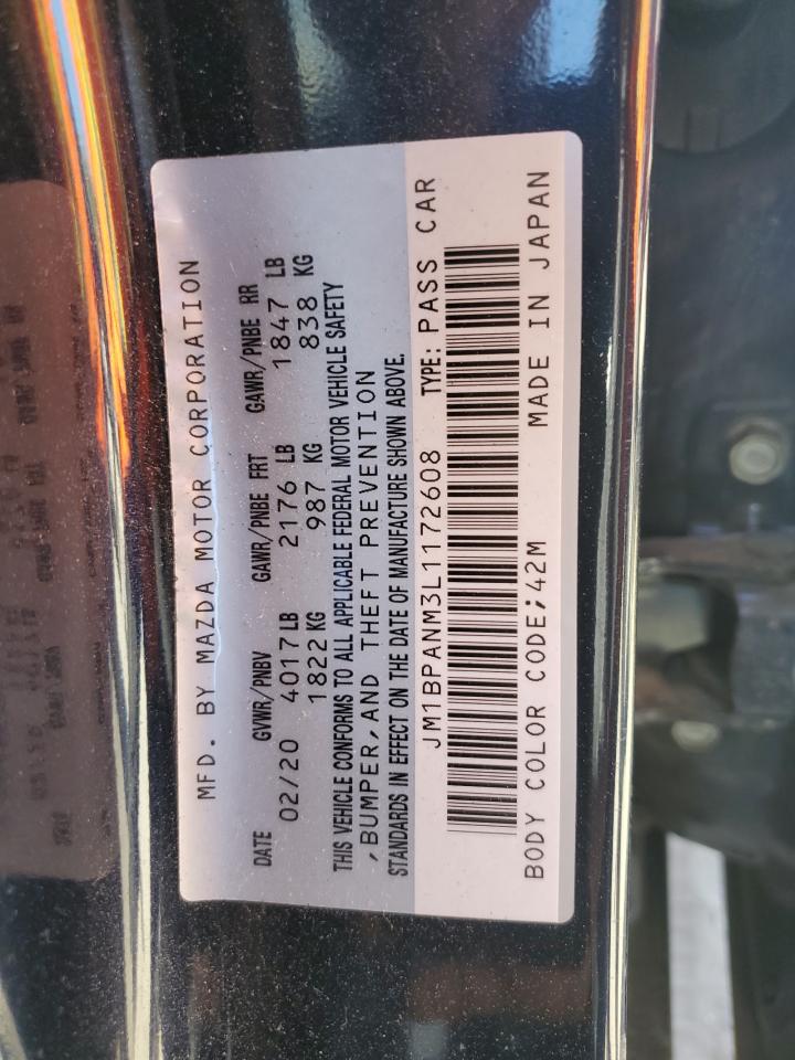 2020 Mazda 3 Premium VIN: JM1BPANM3L1172608 Lot: 71394315