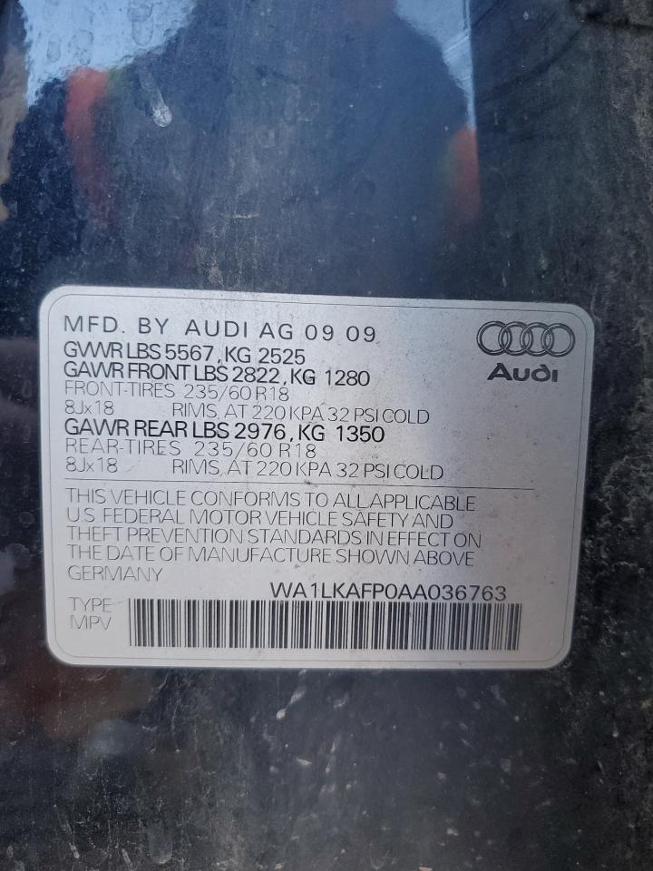2010 Audi Q5 Premium Plus VIN: WA1LKAFP0AA036763 Lot: 81721915