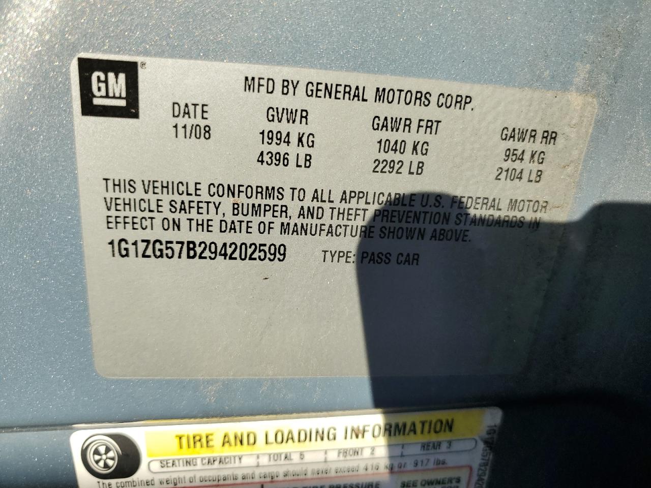 2009 Chevrolet Malibu Ls VIN: 1G1ZG57B294202599 Lot: 80811305