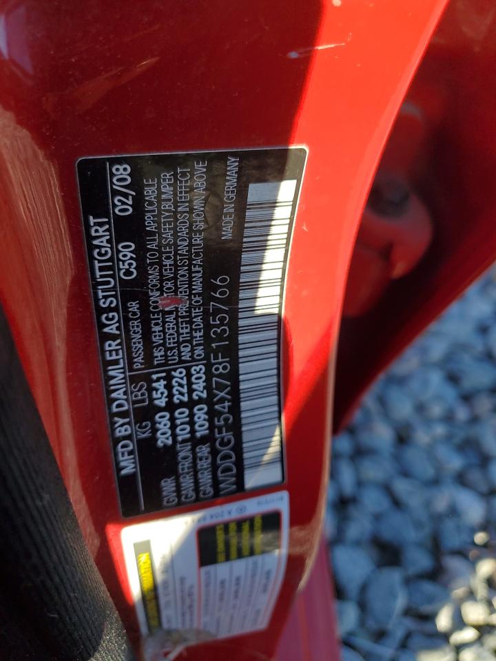 2008 Mercedes-Benz C 300 VIN: WDDGF54X78F135766 Lot: 81842835