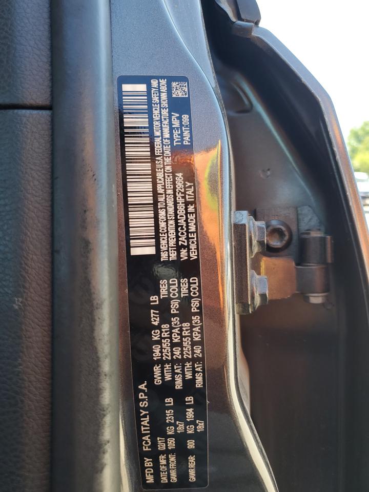 2017 Jeep Renegade Limited VIN: ZACCJADB6HPF29664 Lot: 71491595