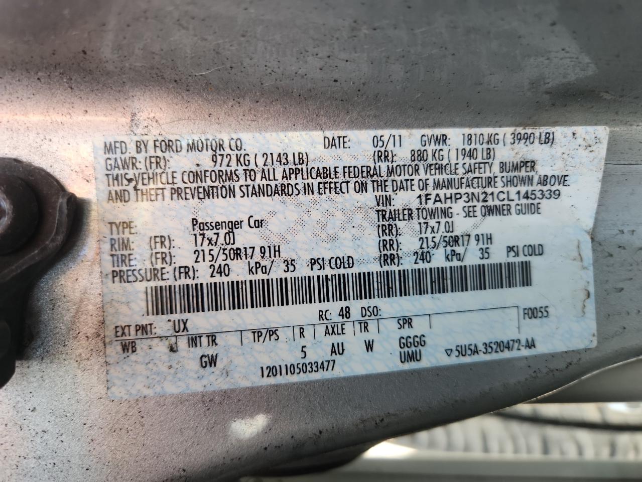 2012 Ford Focus Titanium VIN: 1FAHP3N21CL145339 Lot: 80813695