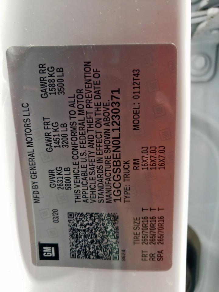 2020 Chevrolet Colorado VIN: 1GCGSBEN0L1230371 Lot: 80377155