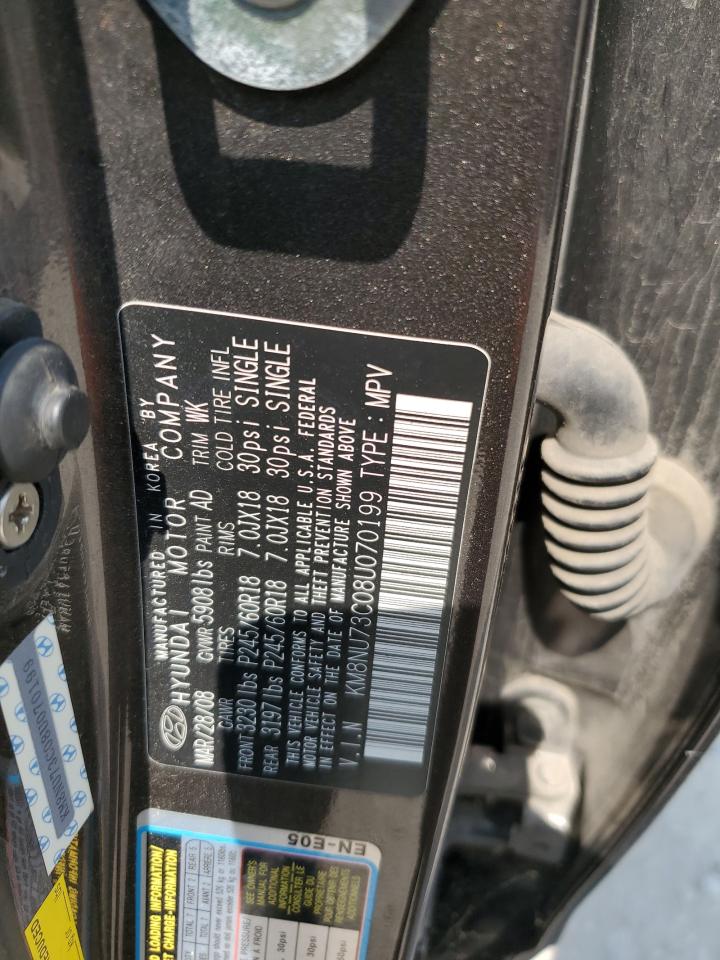 2008 Hyundai Veracruz Gls VIN: KM8NU73C08U070199 Lot: 71737585